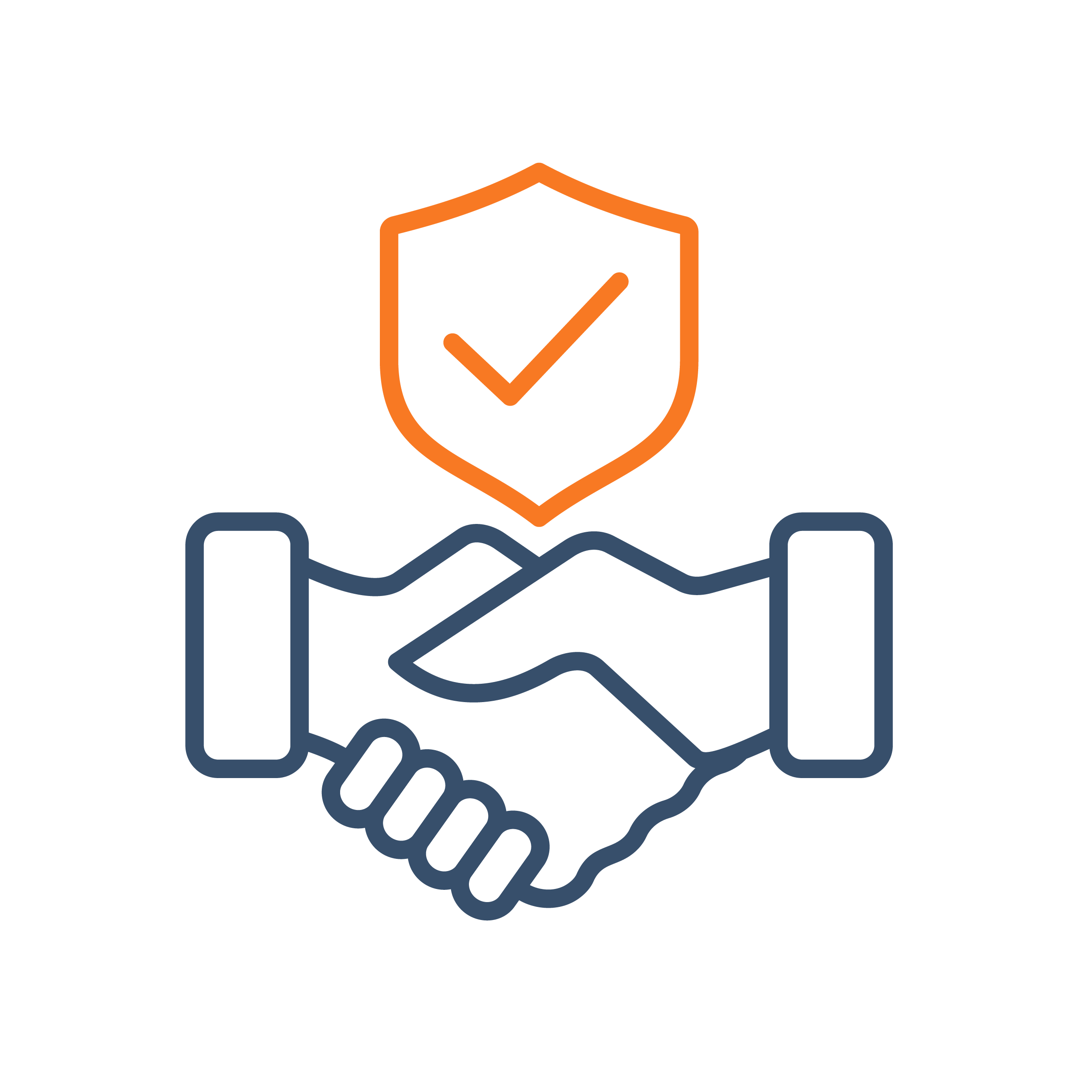 Graphic icon of a secure handshake
