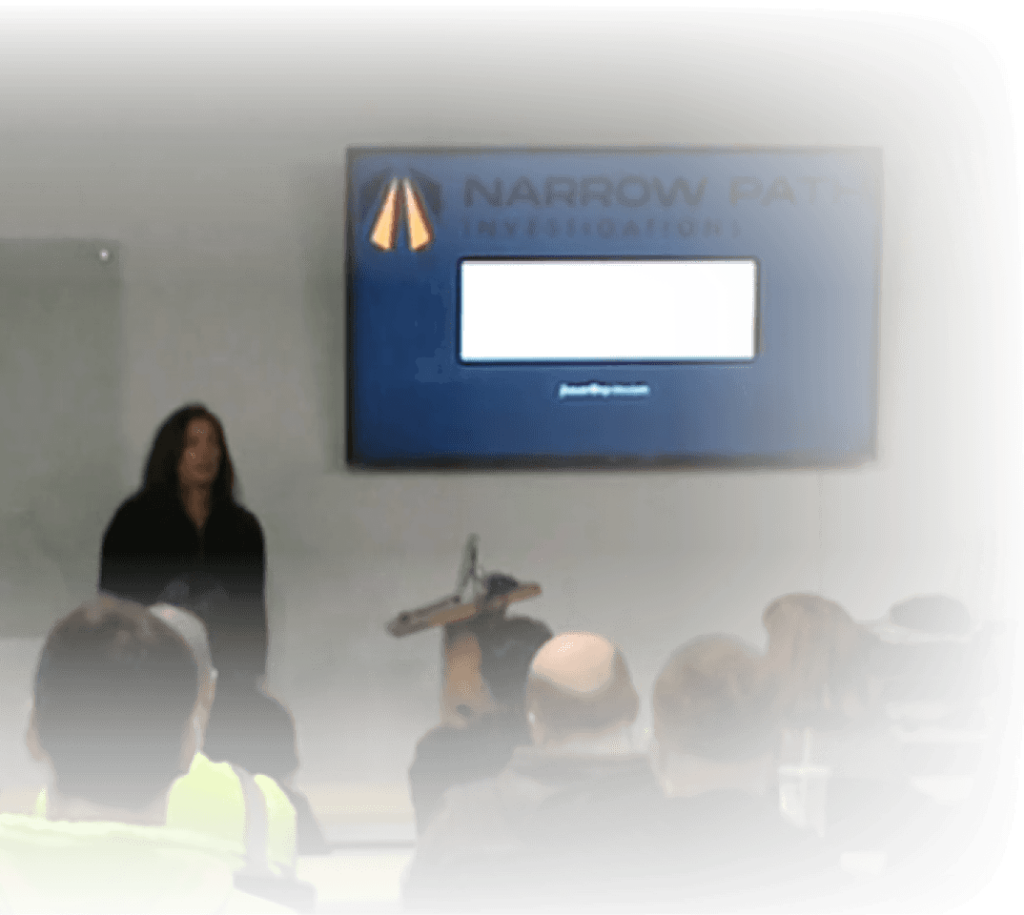 Joan leading a drug-free training course